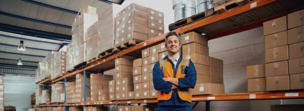 Man in factory warehouse